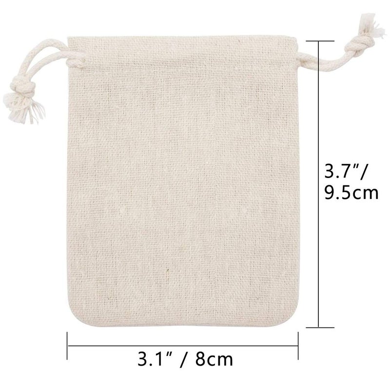 Hapdoo 24 Pack Cotton Muslin Bags with Drawstring Gift Bags Jewelry Pouches Sacks for Wedding Party and DIY Craft  3 x 4 Inches  Presents  Festivals - Image 2